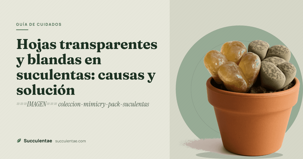 Hojas transparentes y blandas en suculentas: causas y solución